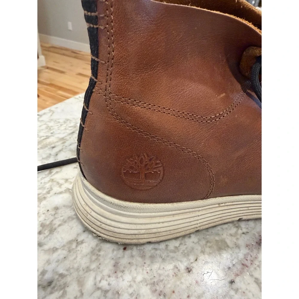 Timberland A1IX4 SensorFlex Mens‎ Chukka Boots Brown Leather Navy Mesh Size 9